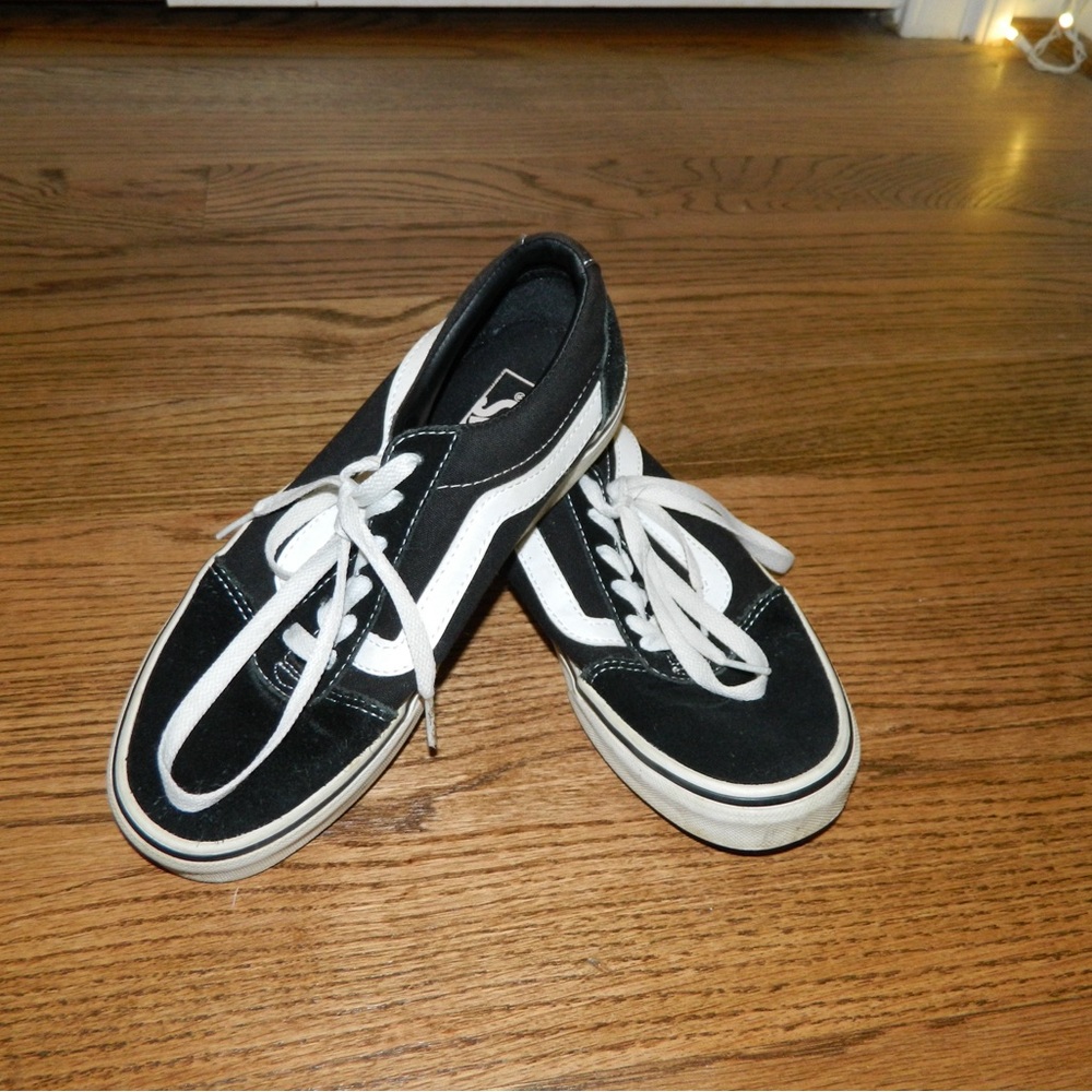 Vans Black and White Low-Top Shoes